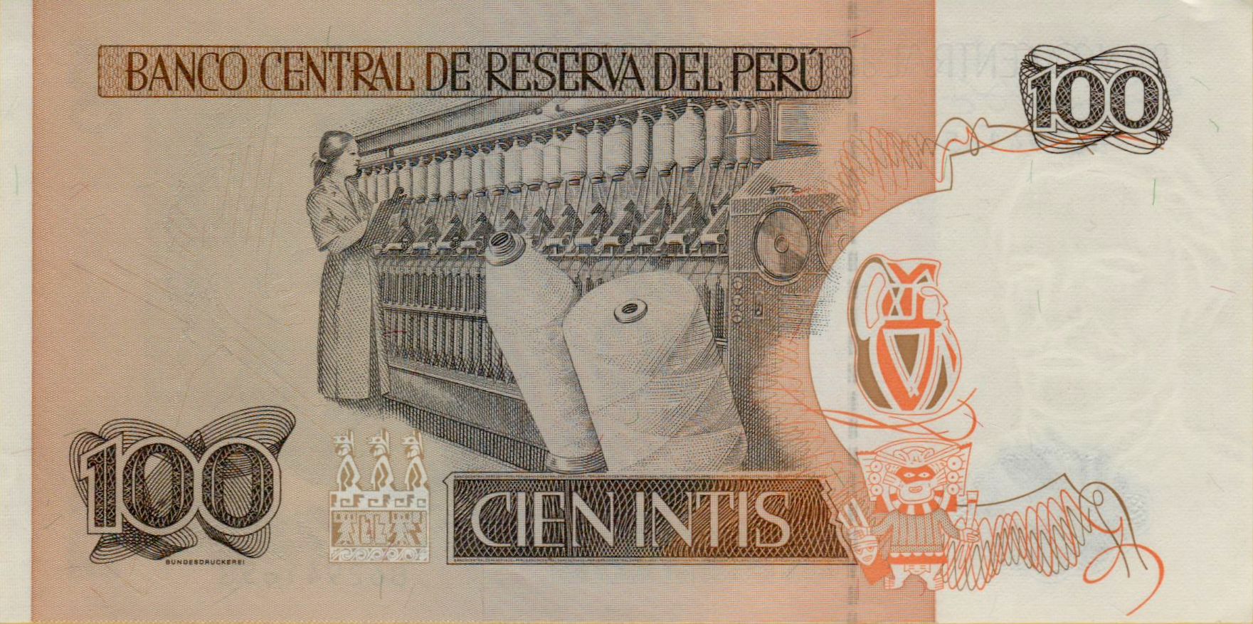 Peru 100 1987 UNC P-133